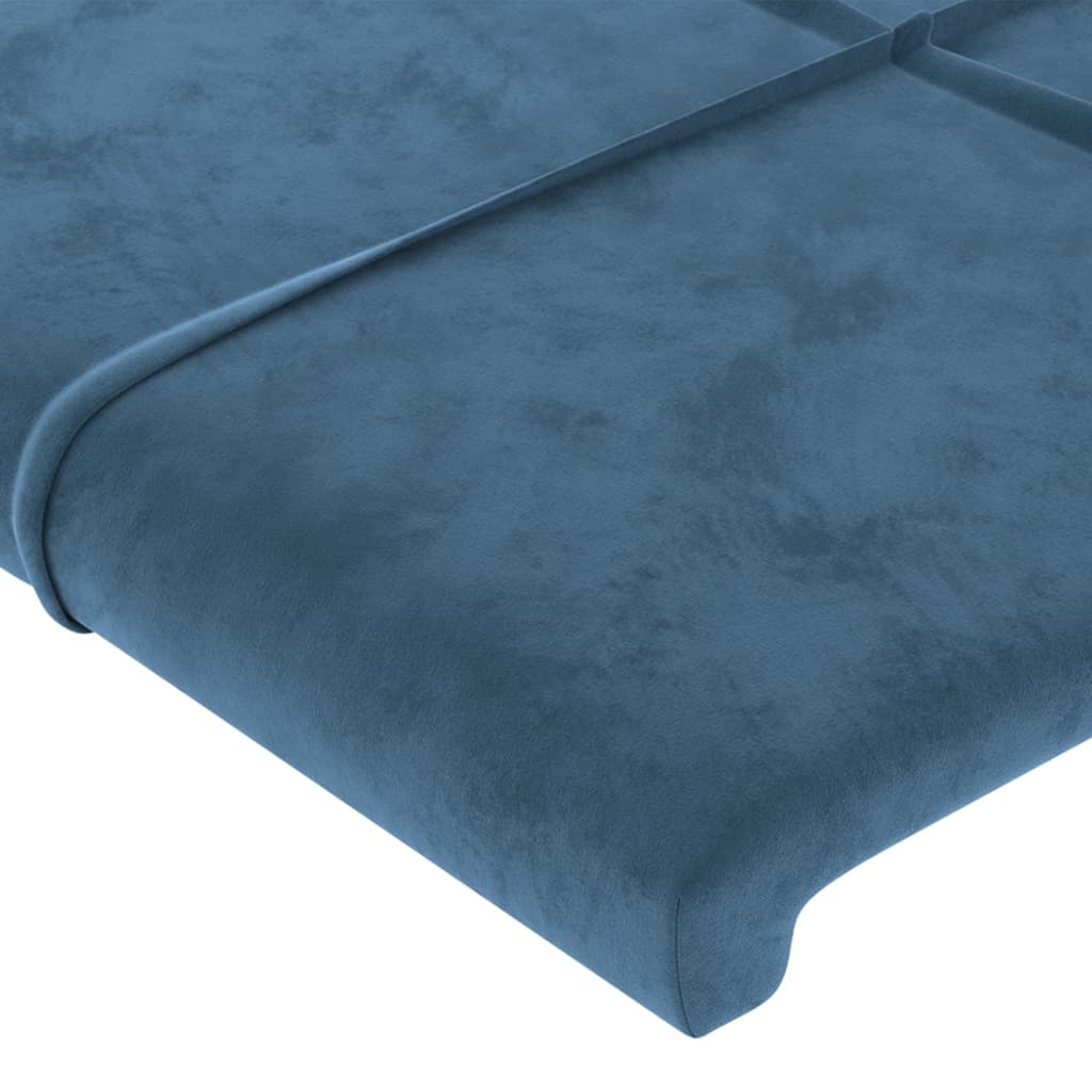 vidaXL Cabeceros 4 unidades de terciopelo azul oscuro 80x5x78/88 cm