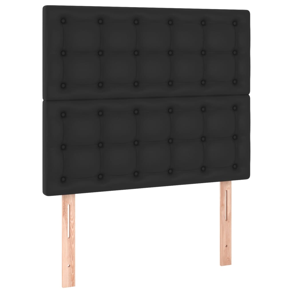 vidaXL Cabeceros 2 unidades de cuero sintético negro 100x5x78/88 cm