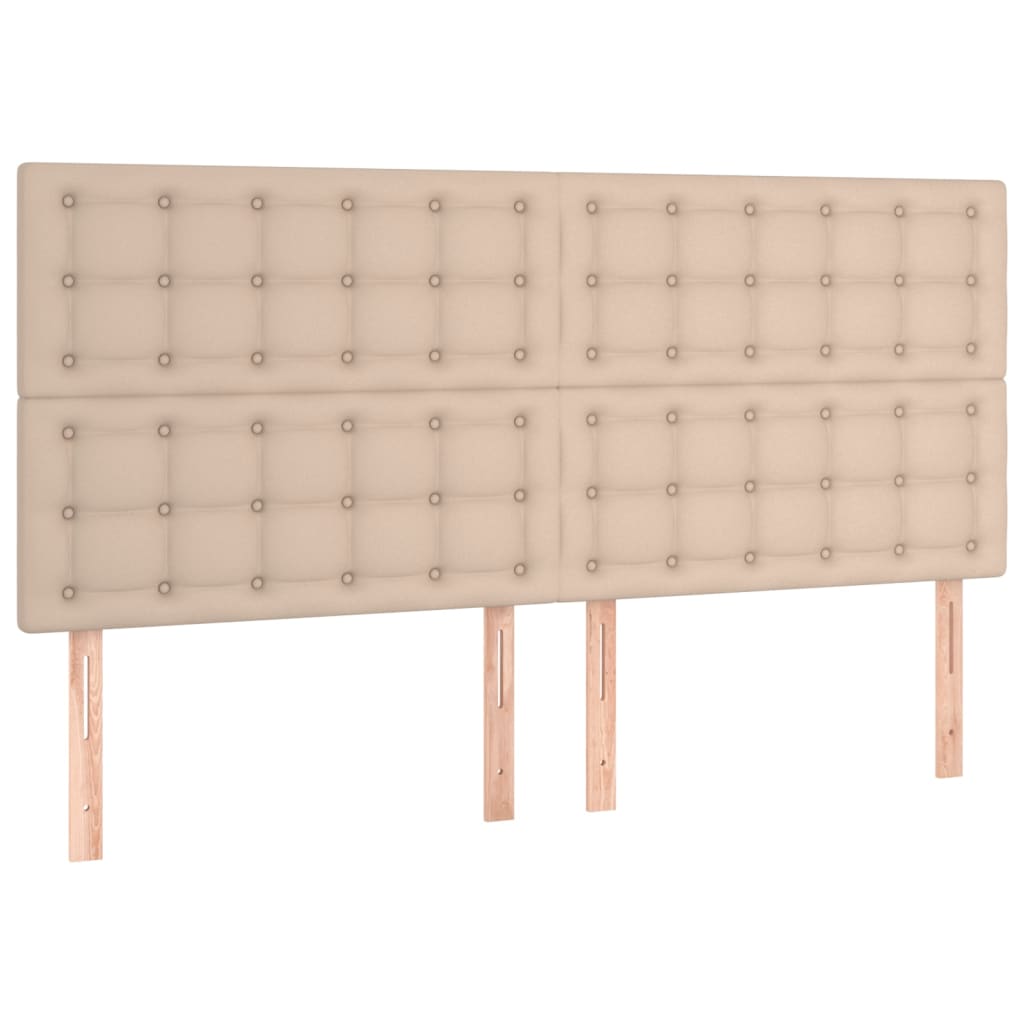 vidaXL Cabeceros 4 unidades cuero sintético capuchino 100x5x78/88 cm