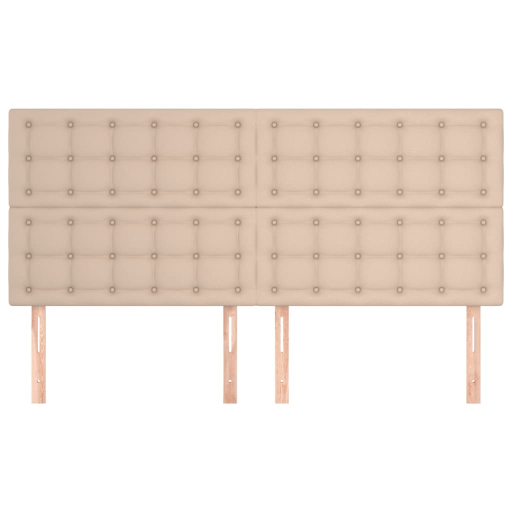 vidaXL Cabeceros 4 unidades cuero sintético capuchino 100x5x78/88 cm