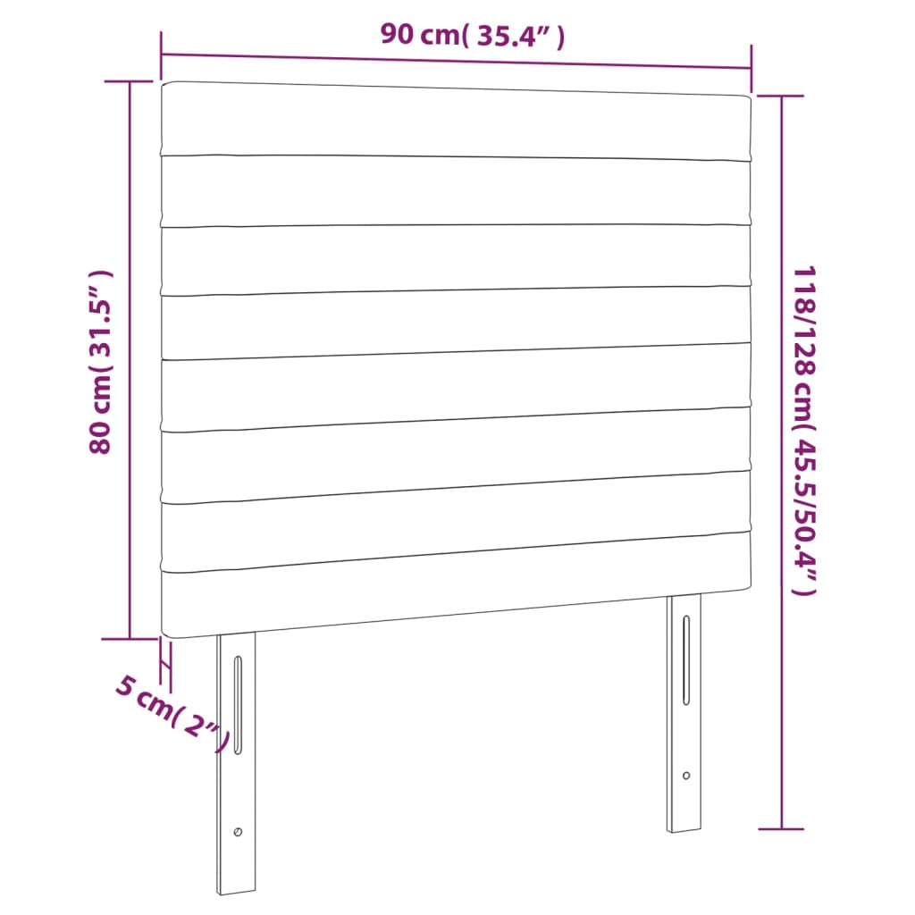 vidaXL Cabeceros 2 unidades de tela gris claro 90x5x78/88 cm