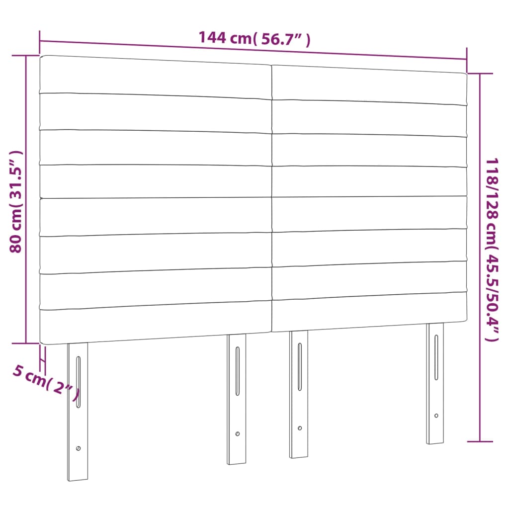 vidaXL Cabeceros 4 unidades tela gris claro 72x5x78/88 cm