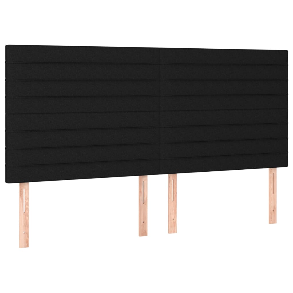 vidaXL Cabeceros 4 unidades de tela negro 80x5x78/88 cm