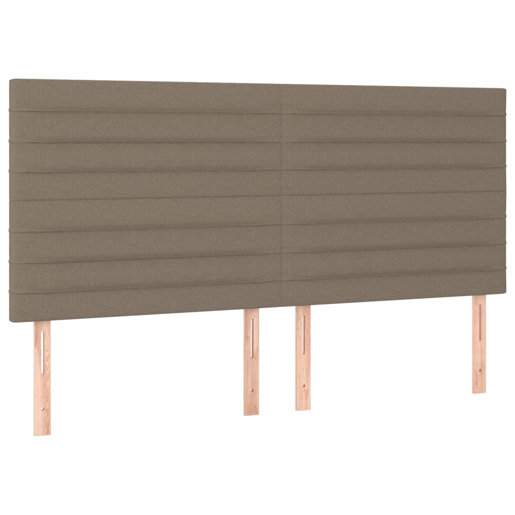 vidaXL Cabeceros 4 unidades de tela gris taupe 100x5x78/88 cm