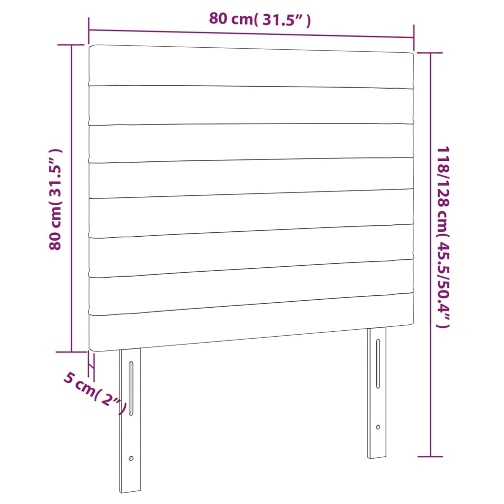 vidaXL Cabeceros 2 unidades de terciopelo gris claro 80x5x78/88 cm