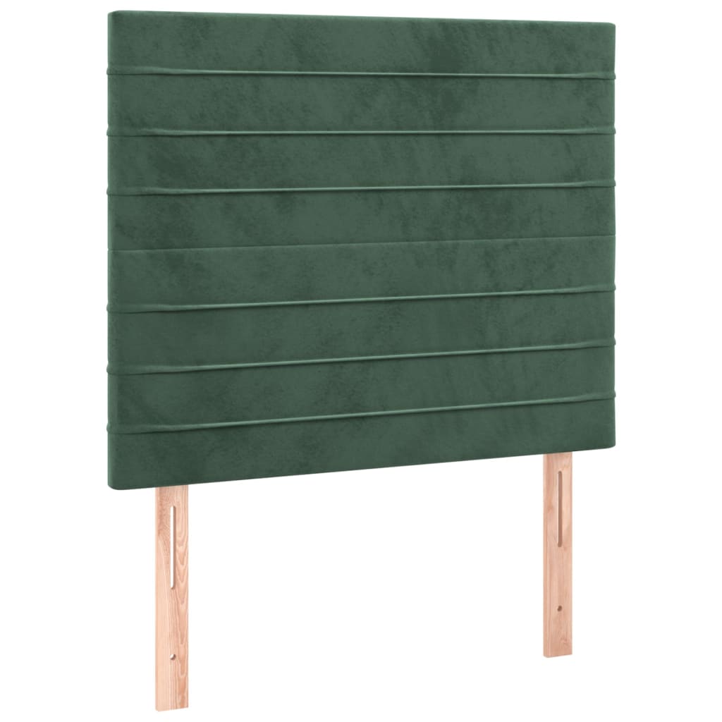 vidaXL Cabeceros 2 unidades de terciopelo verde oscuro 90x5x78/88 cm