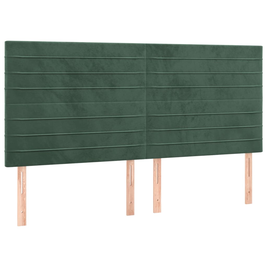 vidaXL Cabeceros 4 unidades de terciopelo verde oscuro 90x5x78/88 cm