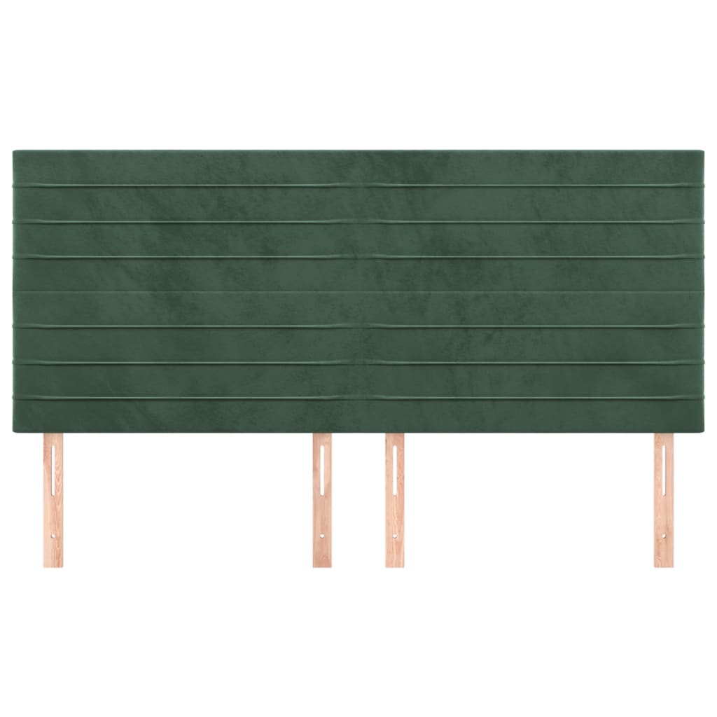 vidaXL Cabeceros 4 unidades de terciopelo verde oscuro 90x5x78/88 cm