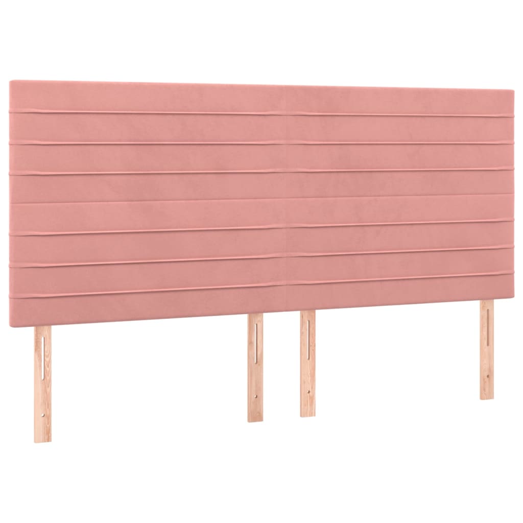 vidaXL Cabeceros 4 unidades de terciopelo rosa 90x5x78/88 cm