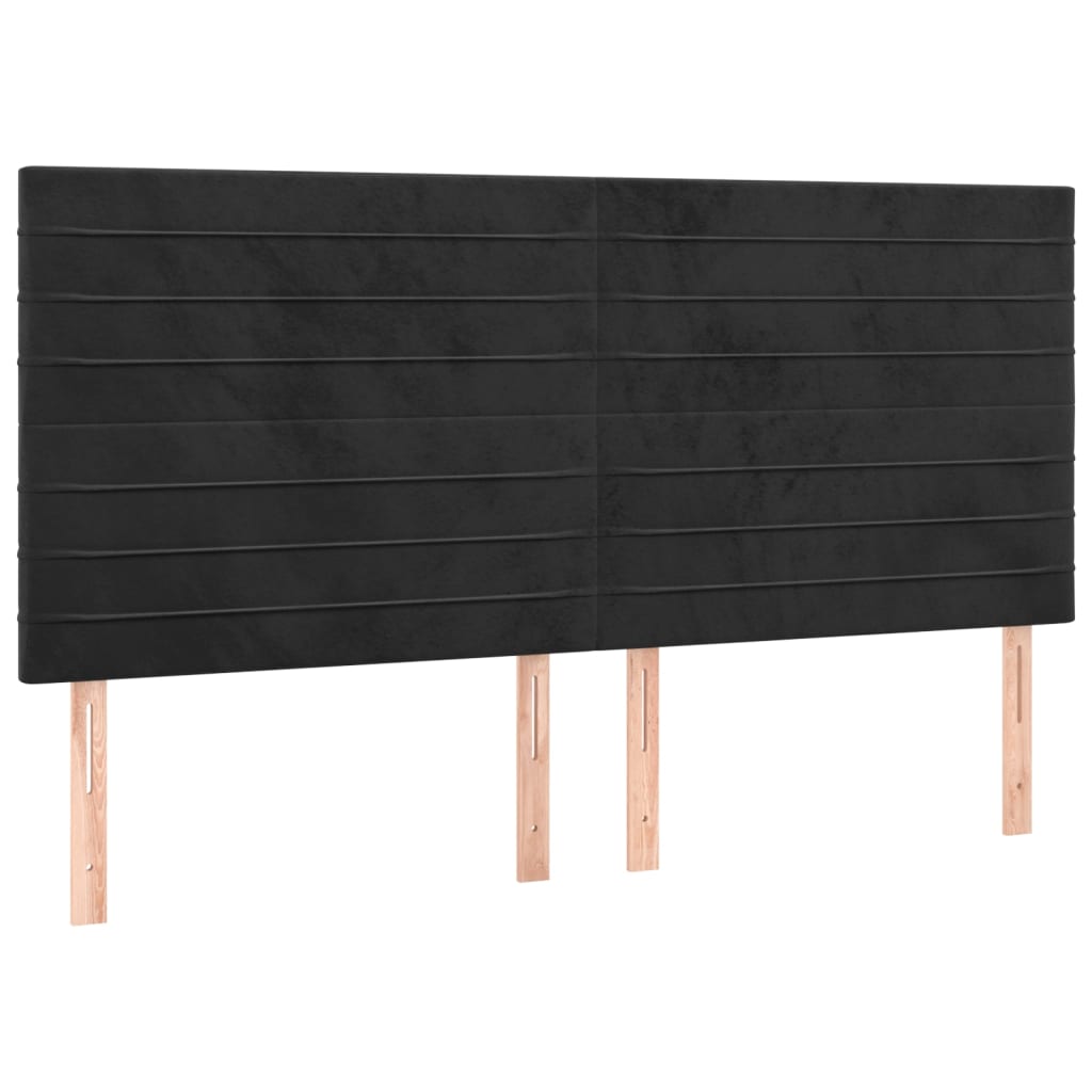 vidaXL Cabeceros 4 unidades de terciopelo negro 100x5x78/88 cm