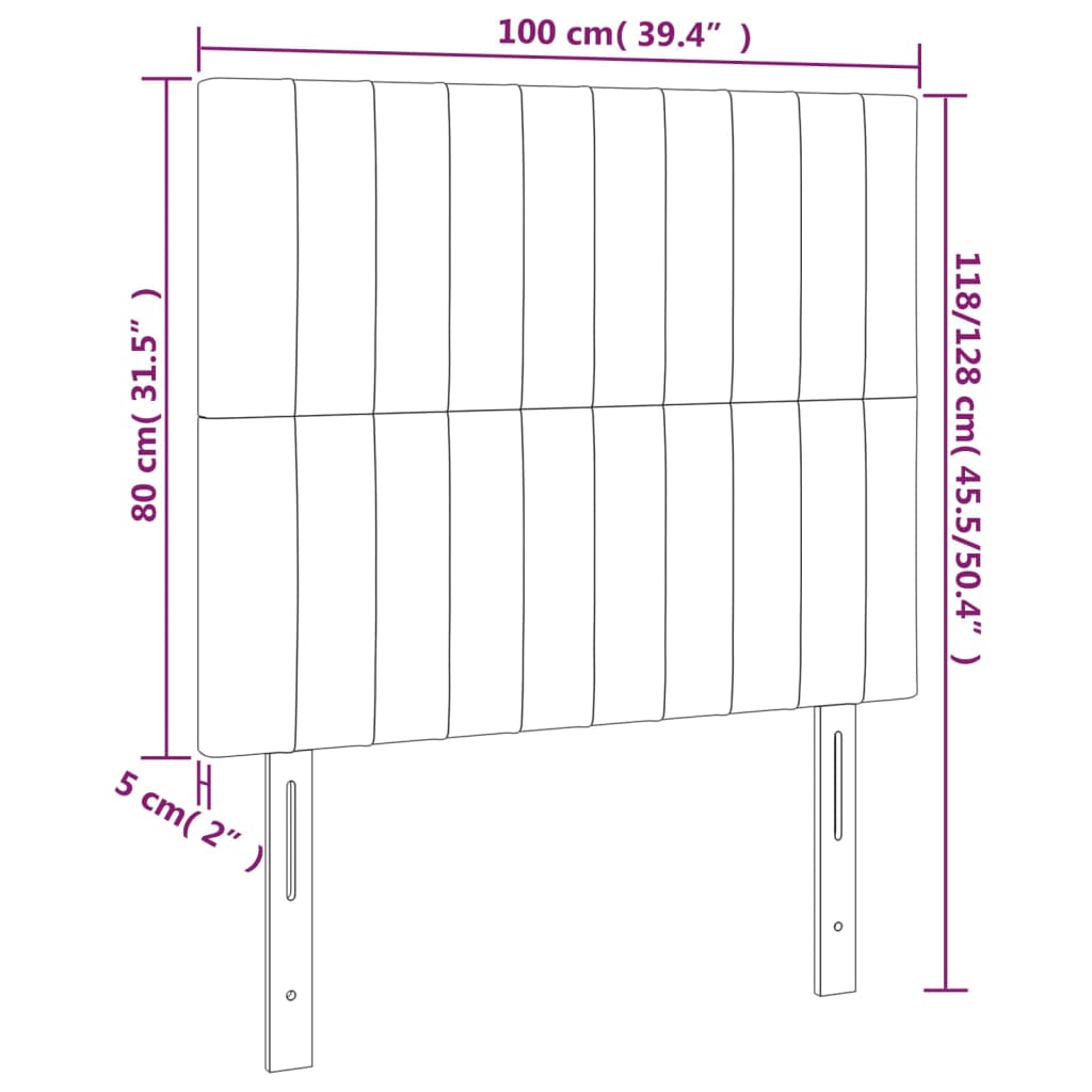 vidaXL Cabeceros 2 unidades de tela gris oscuro 100x5x78/88 cm