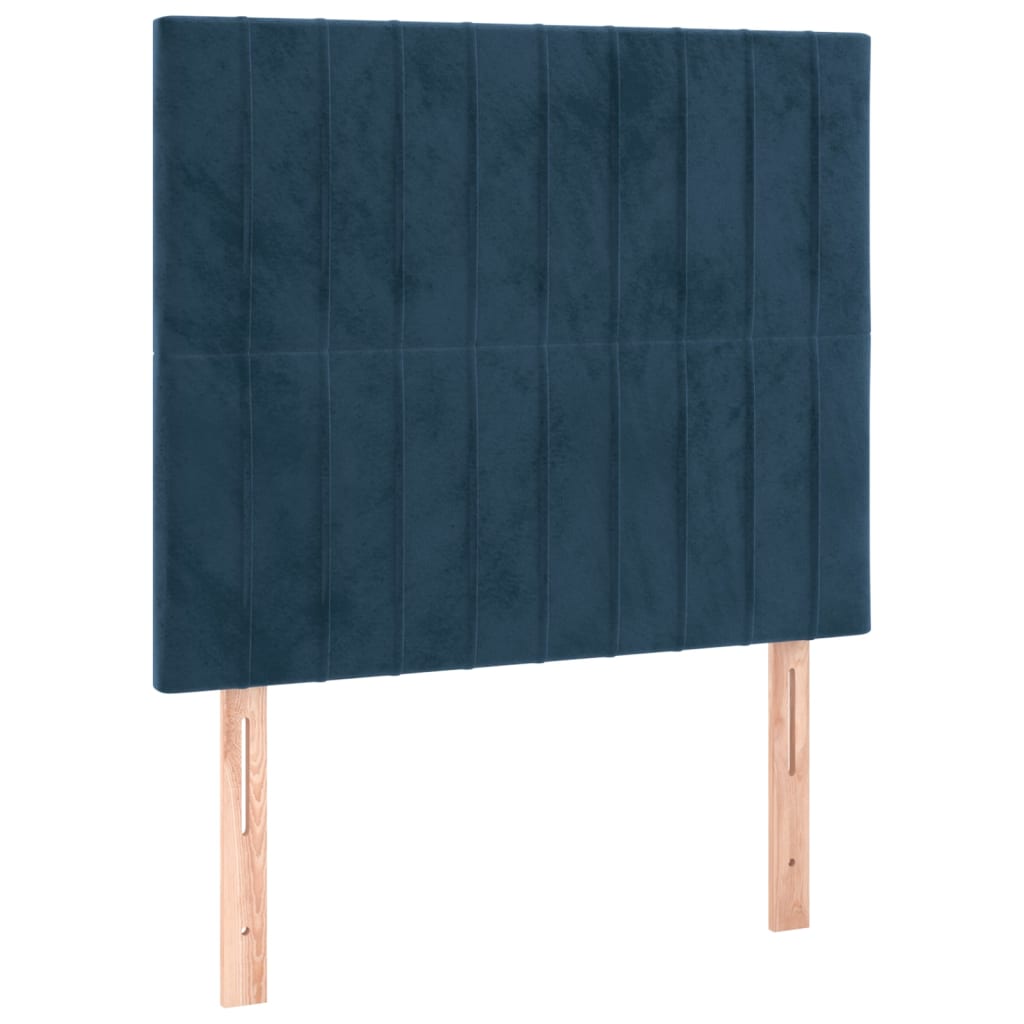 vidaXL Cabeceros 2 unidades de terciopelo azul oscuro 80x5x78/88 cm