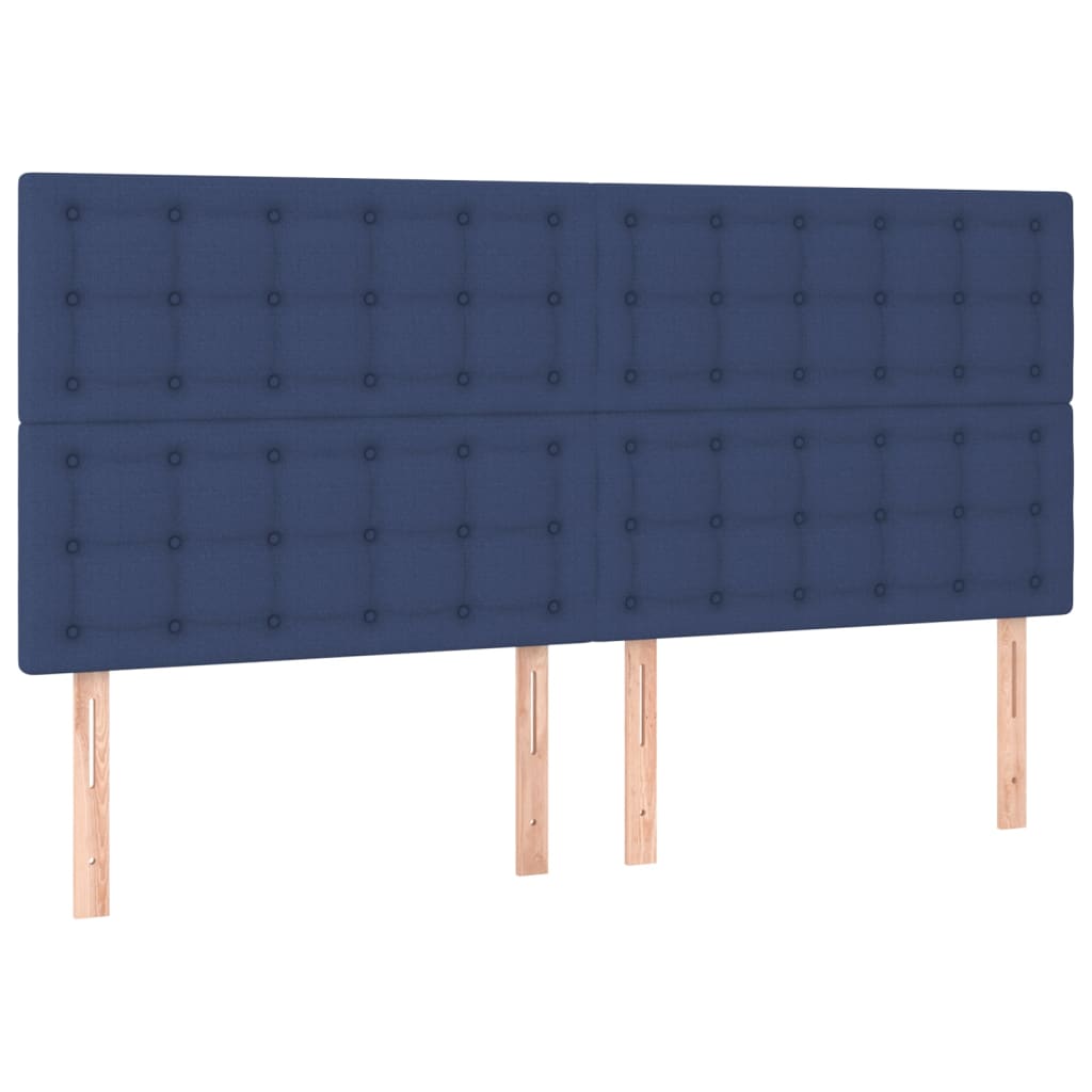 vidaXL Cabeceros 4 unidades de tela azul 80x5x78/88 cm