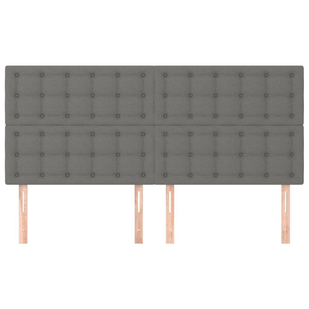 vidaXL Cabeceros 4 unidades de tela gris oscuro 90x5x78/88 cm