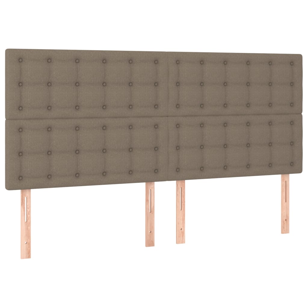 vidaXL Cabeceros 4 unidades de tela gris taupe 100x5x78/88 cm