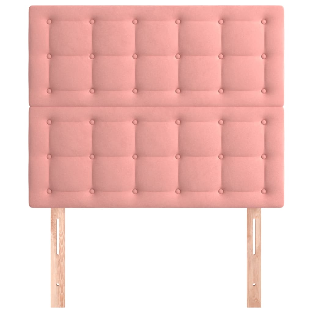 vidaXL Cabeceros 2 unidades de terciopelo rosa 100x5x78/88 cm