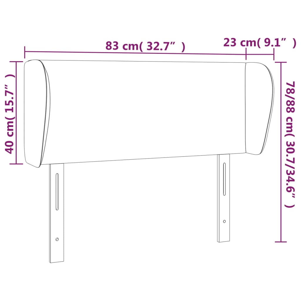 vidaXL Cabecero de tela negro 83x23x78/88 cm