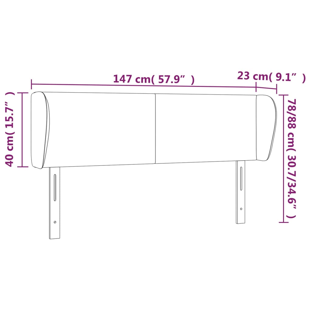 vidaXL Cabecero de tela azul 147x23x78/88 cm