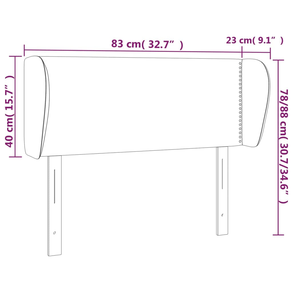 vidaXL Cabecero de tela negro 83x23x78/88 cm