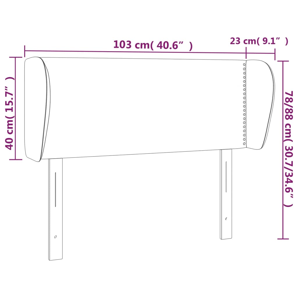 vidaXL Cabecero de tela negro 103x23x78/88 cm