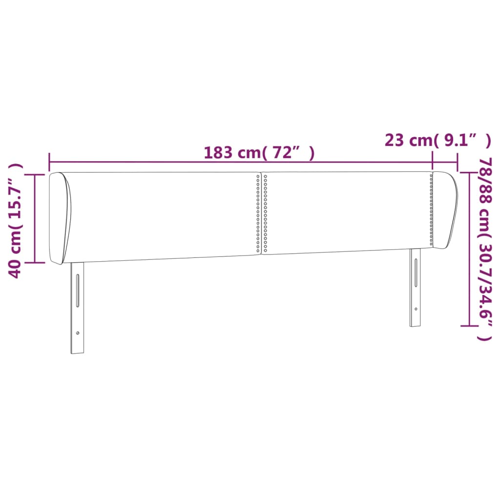 vidaXL Cabecero de terciopelo rosa 183x23x78/88 cm