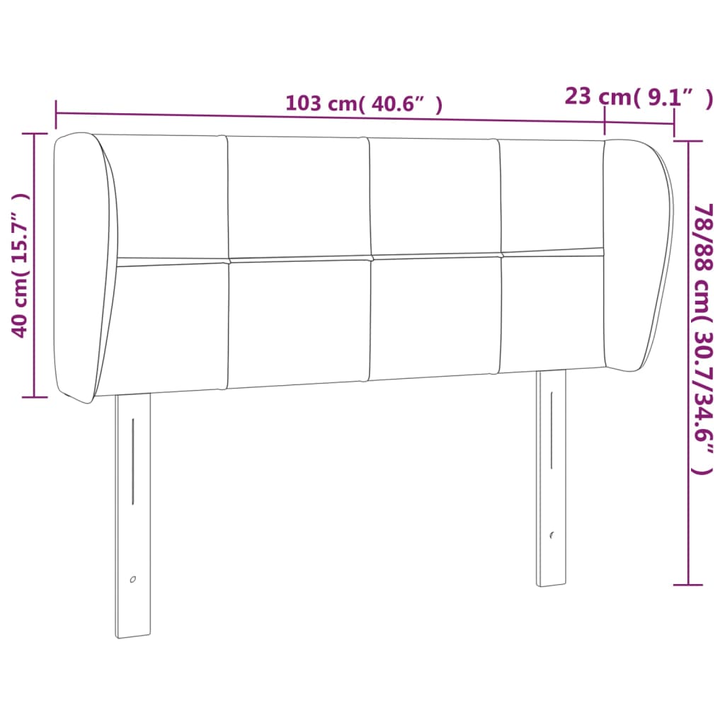 vidaXL Cabecero de tela negro 103x23x78/88 cm