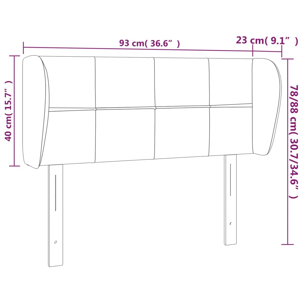 vidaXL Cabecero de terciopelo gris oscuro 93x23x78/88 cm