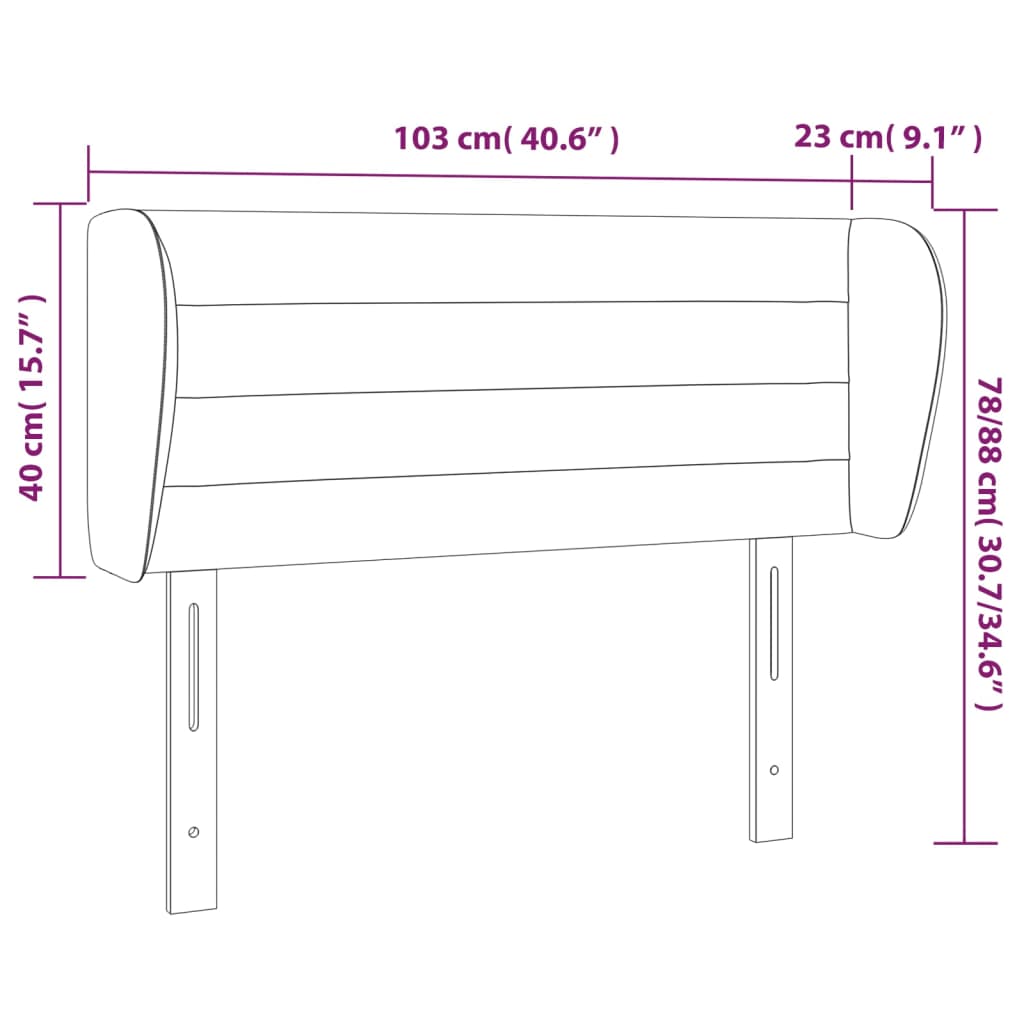 vidaXL Cabecero de tela color crema 103x23x78/88 cm