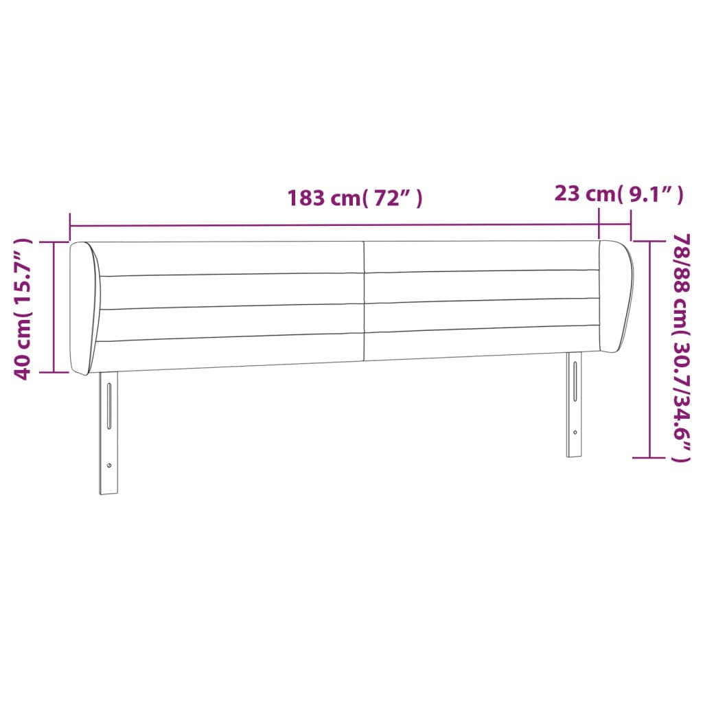 vidaXL Cabecero de terciopelo rosa 183x23x78/88 cm