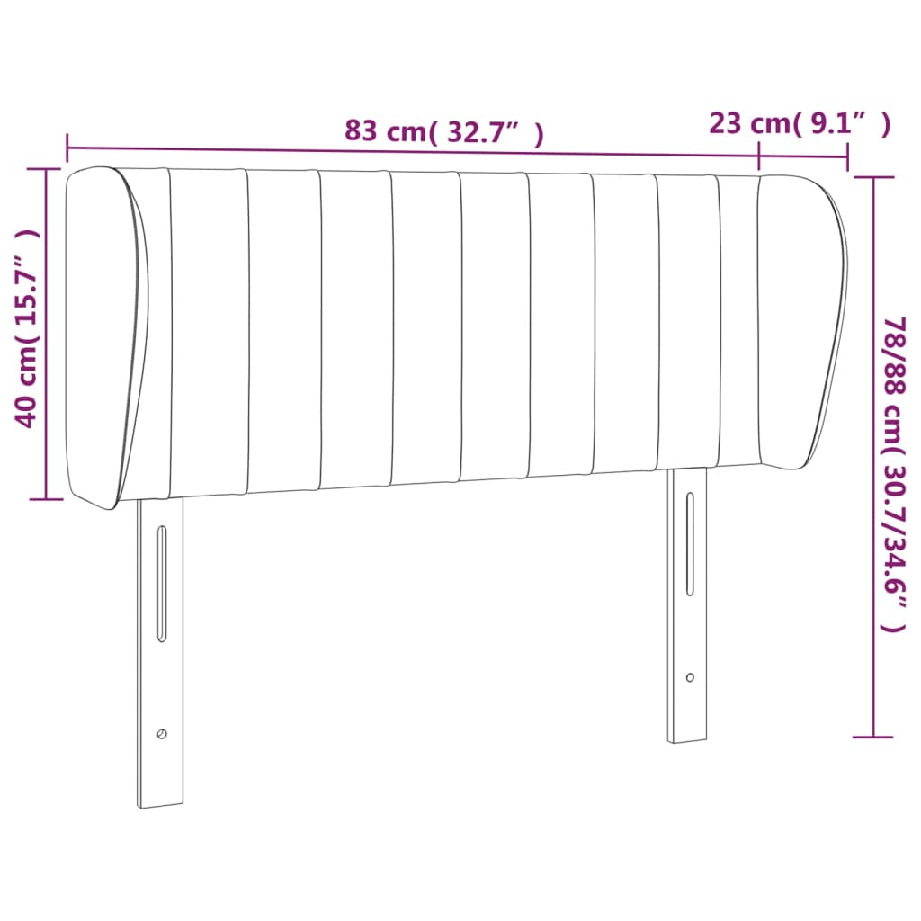 vidaXL Cabecero de tela gris claro 83x23x78/88 cm