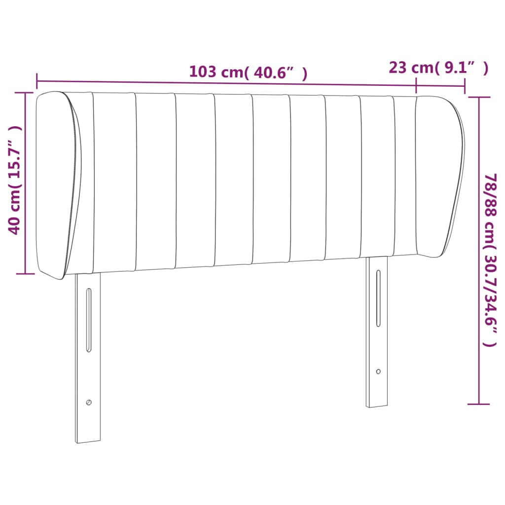 vidaXL Cabecero de tela color crema 103x23x78/88 cm