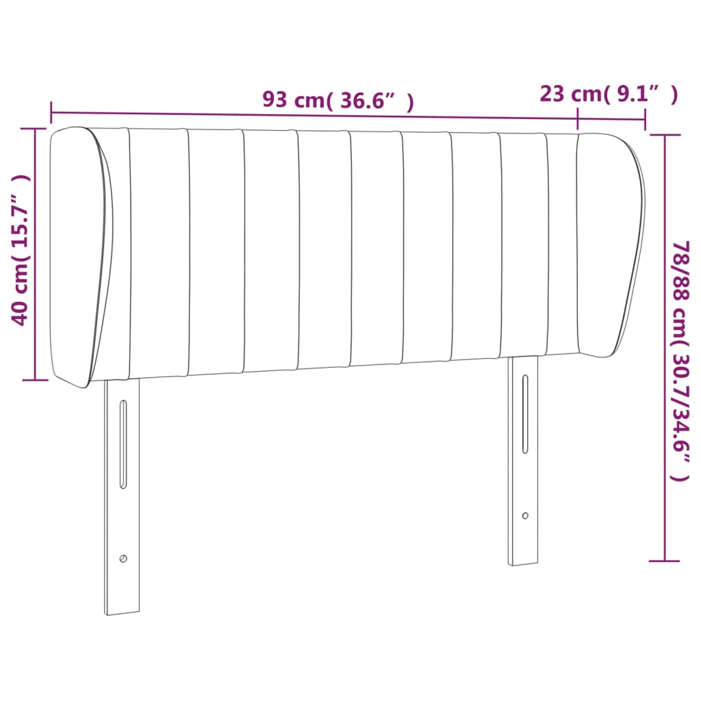 vidaXL Cabecero de terciopelo negro 93x23x78/88 cm