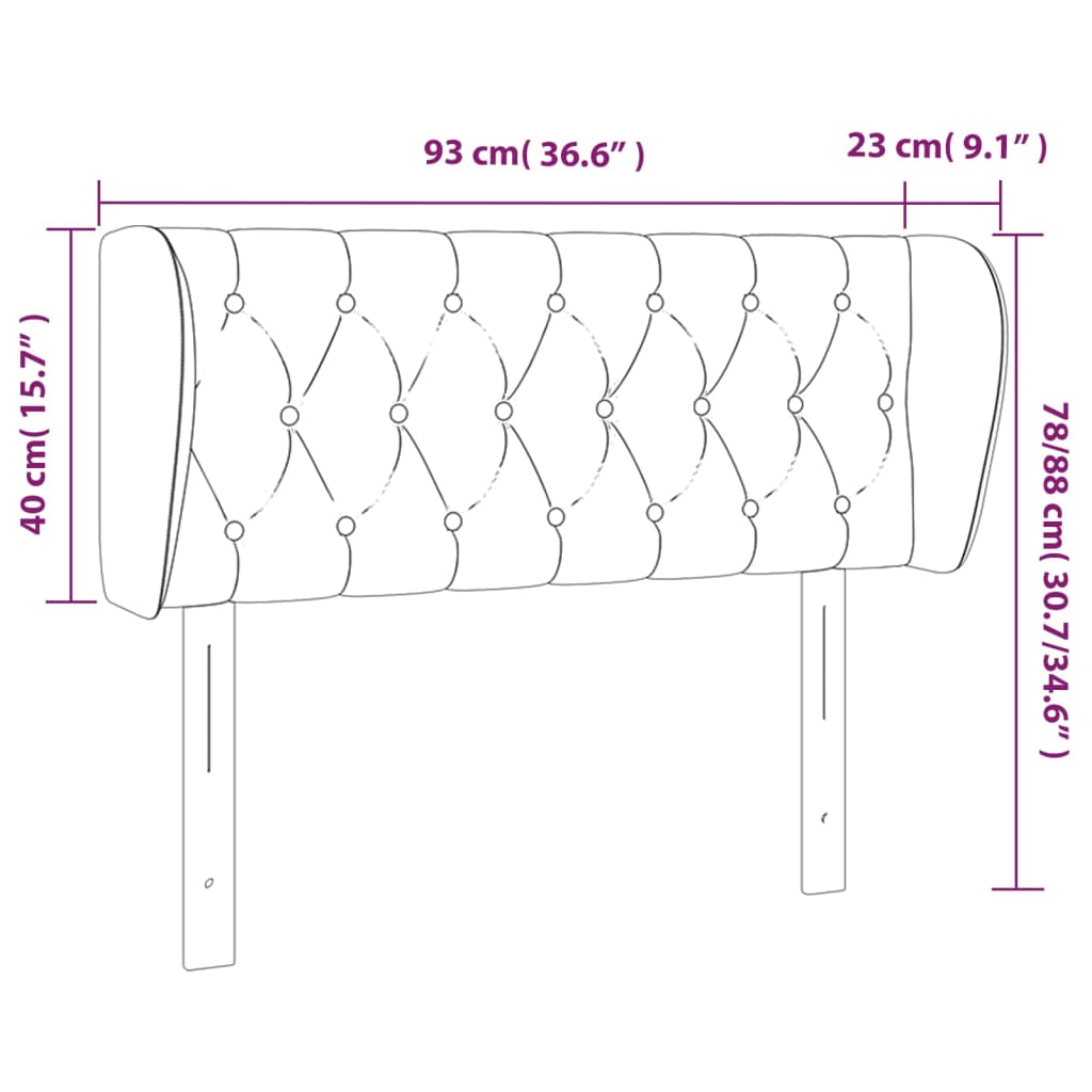 vidaXL Cabecero de tela gris claro 93x23x78/88 cm