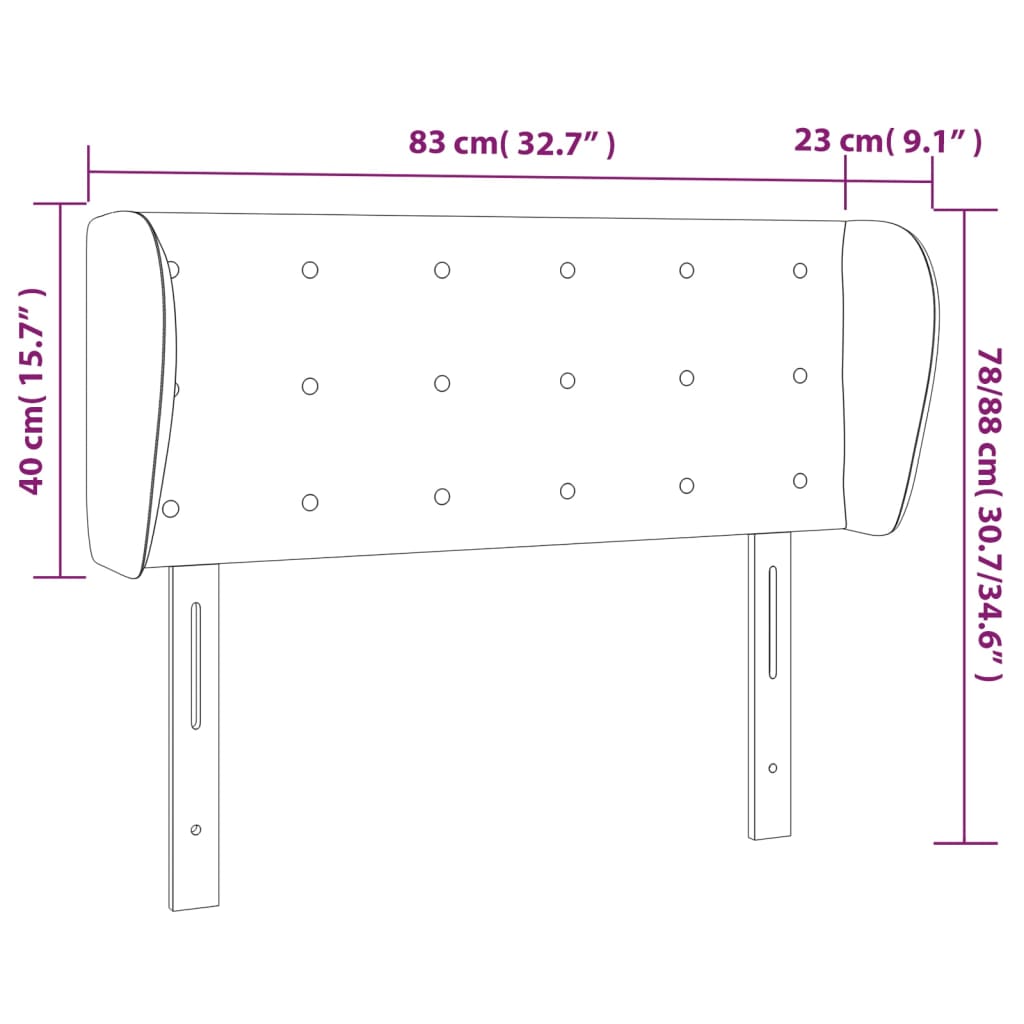 vidaXL Cabecero de tela marrón oscuro 83x23x78/88 cm