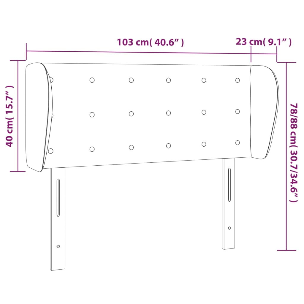 vidaXL Cabecero de tela color crema 103x23x78/88 cm