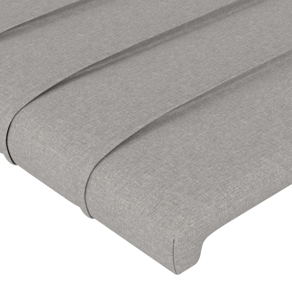 vidaXL Cabecero con orejas de tela gris claro 147x23x118/128 cm