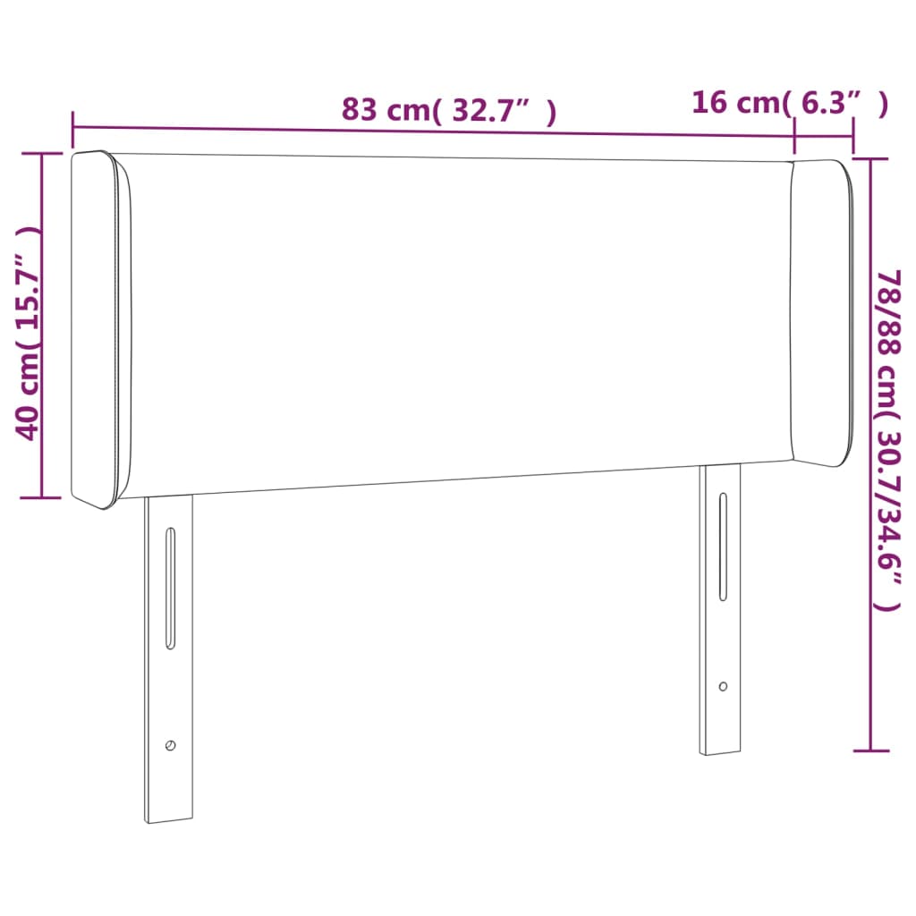 vidaXL Cabecero de tela gris oscuro 83x16x78/88 cm