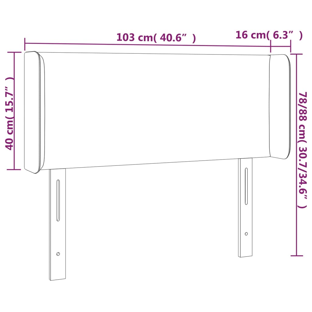 vidaXL Cabecero de terciopelo gris claro 103x16x78/88 cm