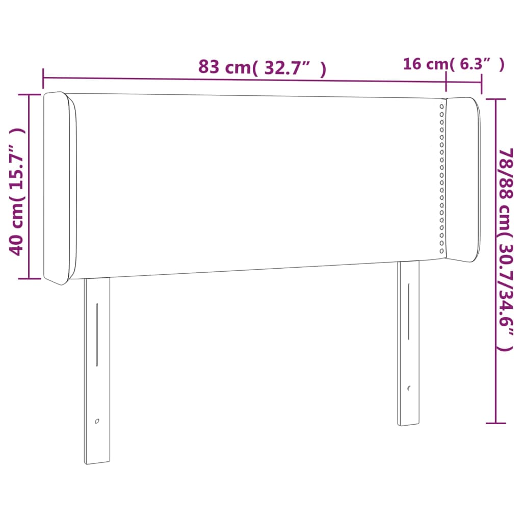 vidaXL Cabecero de terciopelo negro 83x16x78/88 cm