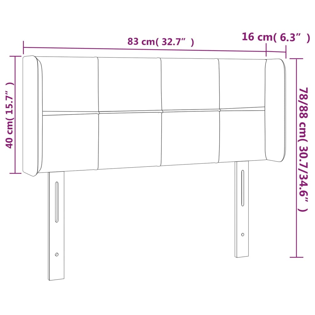 vidaXL Cabecero de tela gris oscuro 83x16x78/88 cm