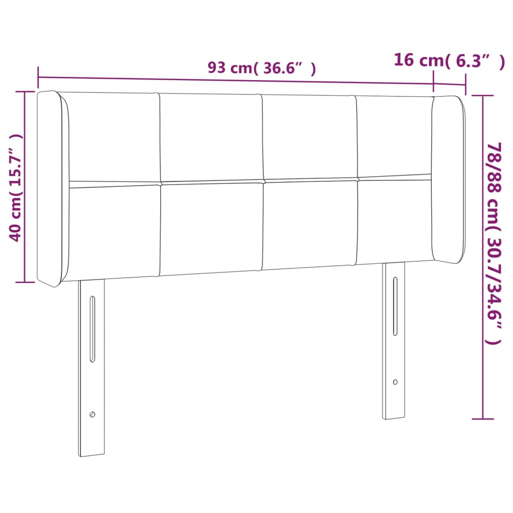 vidaXL Cabecero de tela gris claro 93x16x78/88 cm