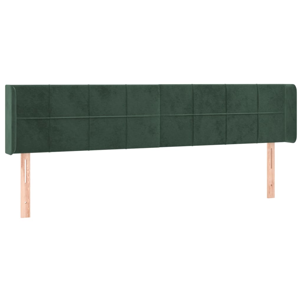 vidaXL Cabecero de terciopelo verde oscuro 203x16x78/88 cm