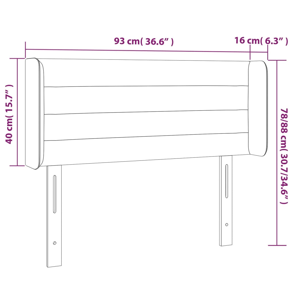 vidaXL Cabecero de terciopelo rosa 93x16x78/88 cm