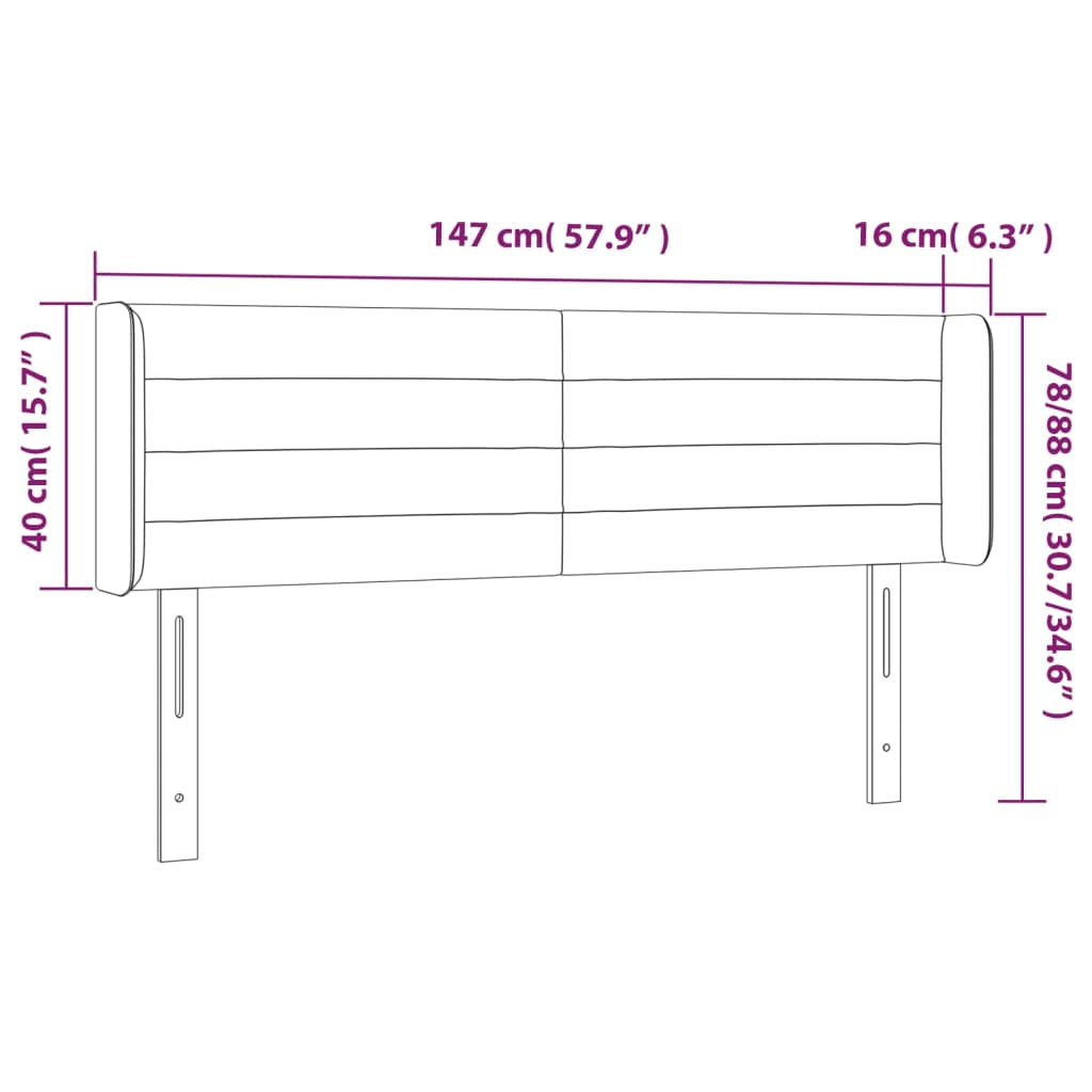 vidaXL Cabecero de terciopelo rosa 147x16x78/88 cm