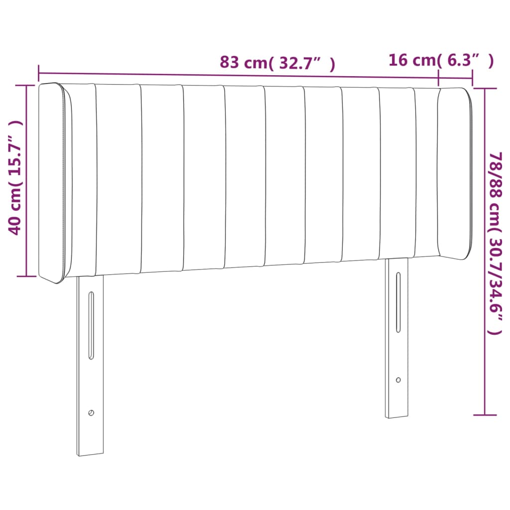 vidaXL Cabecero de tela color crema 83x16x78/88 cm