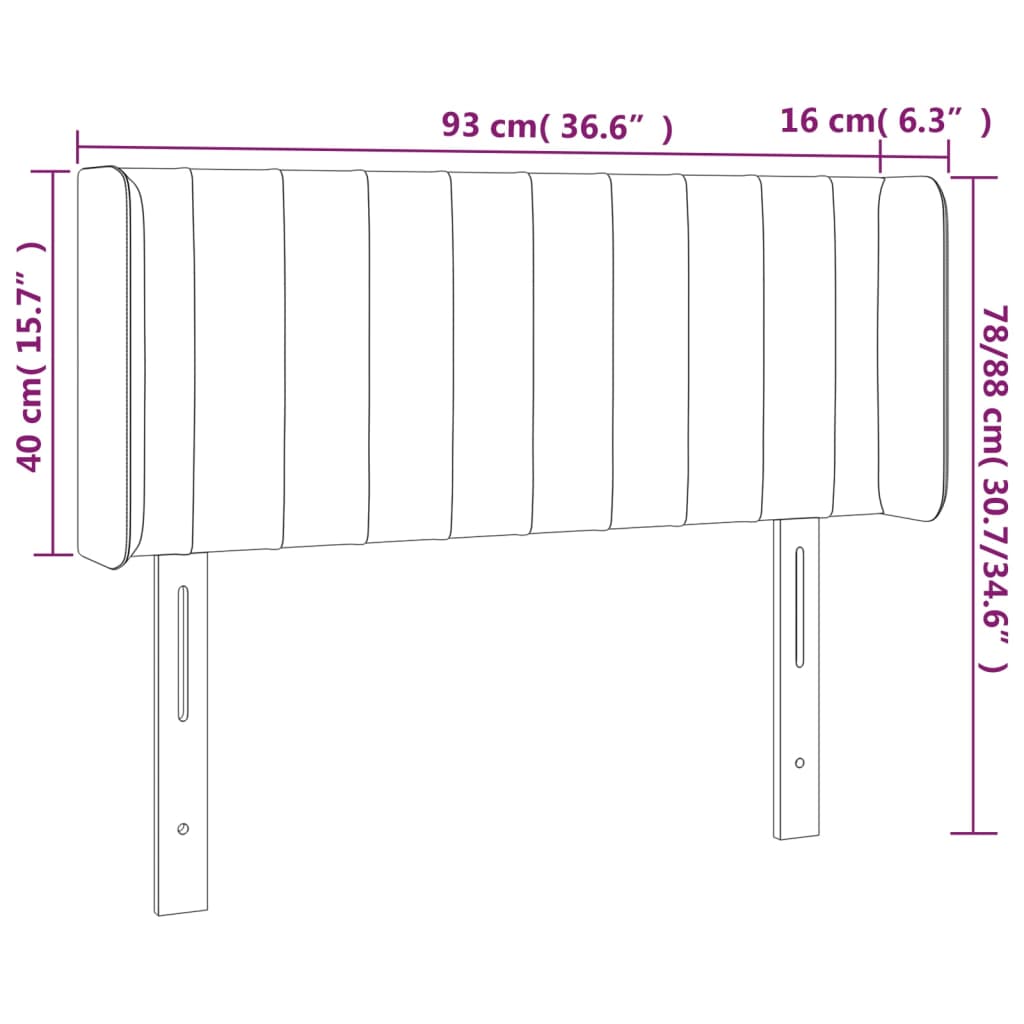 vidaXL Cabecero de tela color crema 93x16x78/88 cm