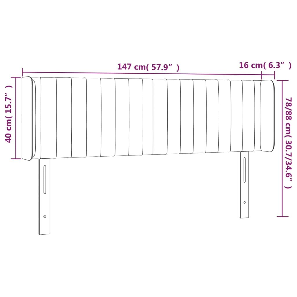 vidaXL Cabecero de tela gris claro 147x16x78/88 cm