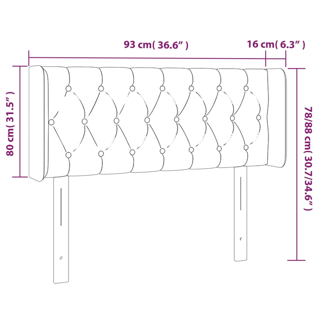 vidaXL Cabecero de tela gris claro 93x16x78/88 cm