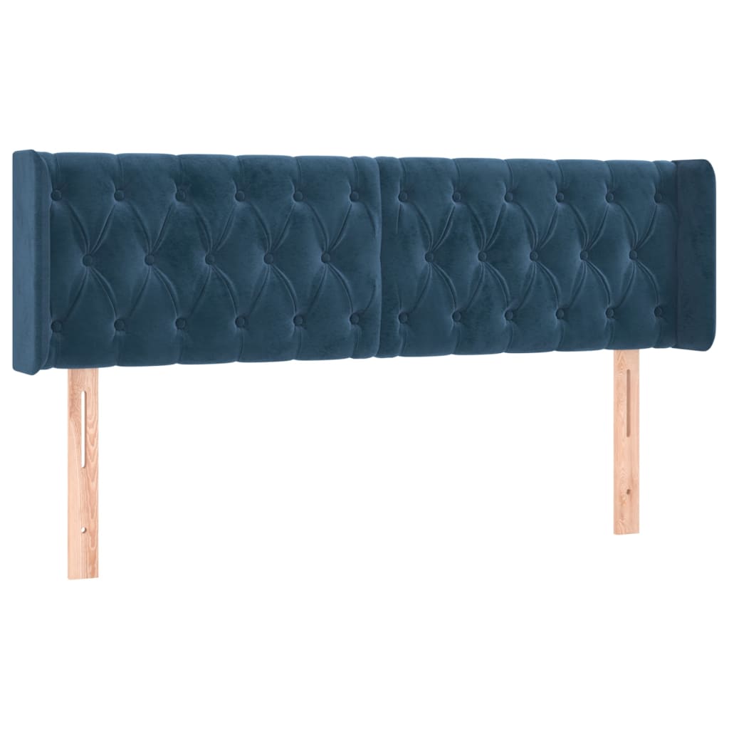 vidaXL Cabecero de terciopelo azul oscuro 163x16x78/88 cm