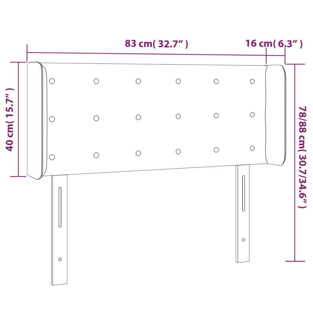 vidaXL Cabecero de tela gris claro 83x16x78/88 cm